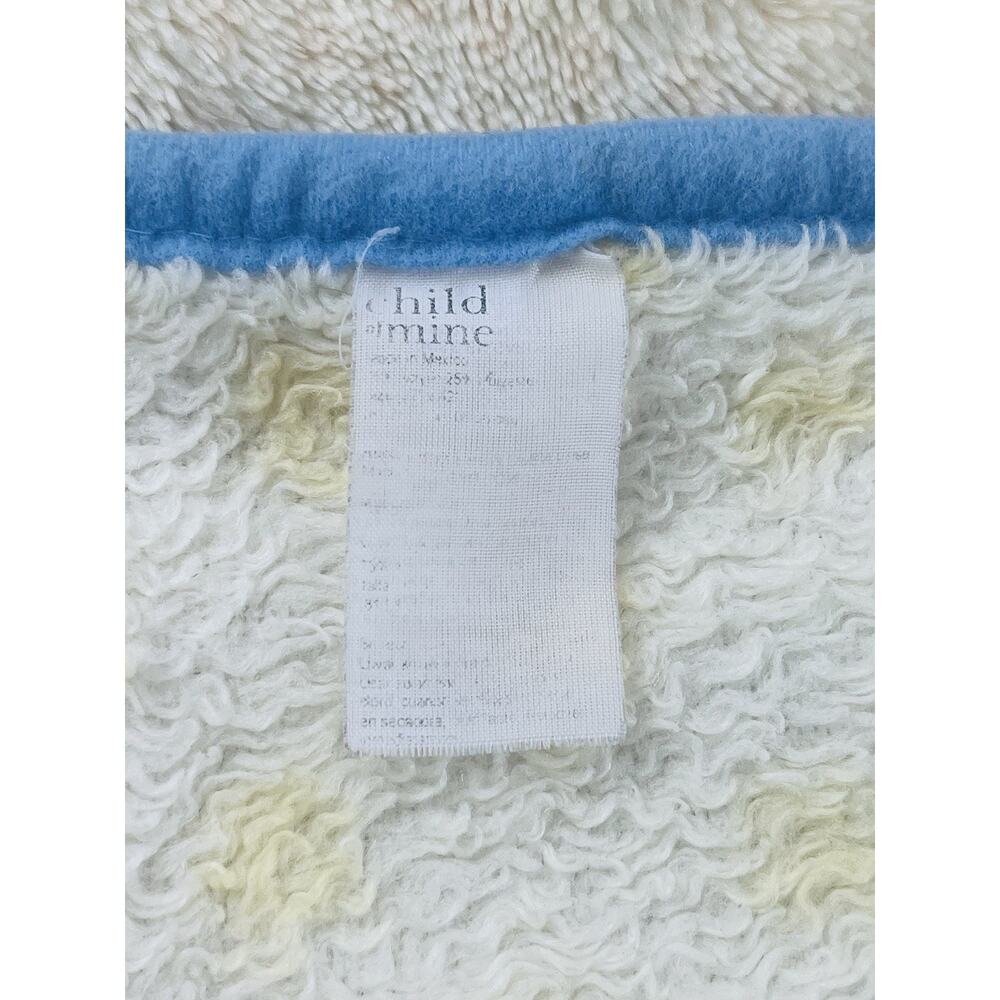 VTG Child of Mine Baby Blanket Yellow Blue Teddy 2 Bear Bird Sun Plush Throw Sof - Picture 8 of 16